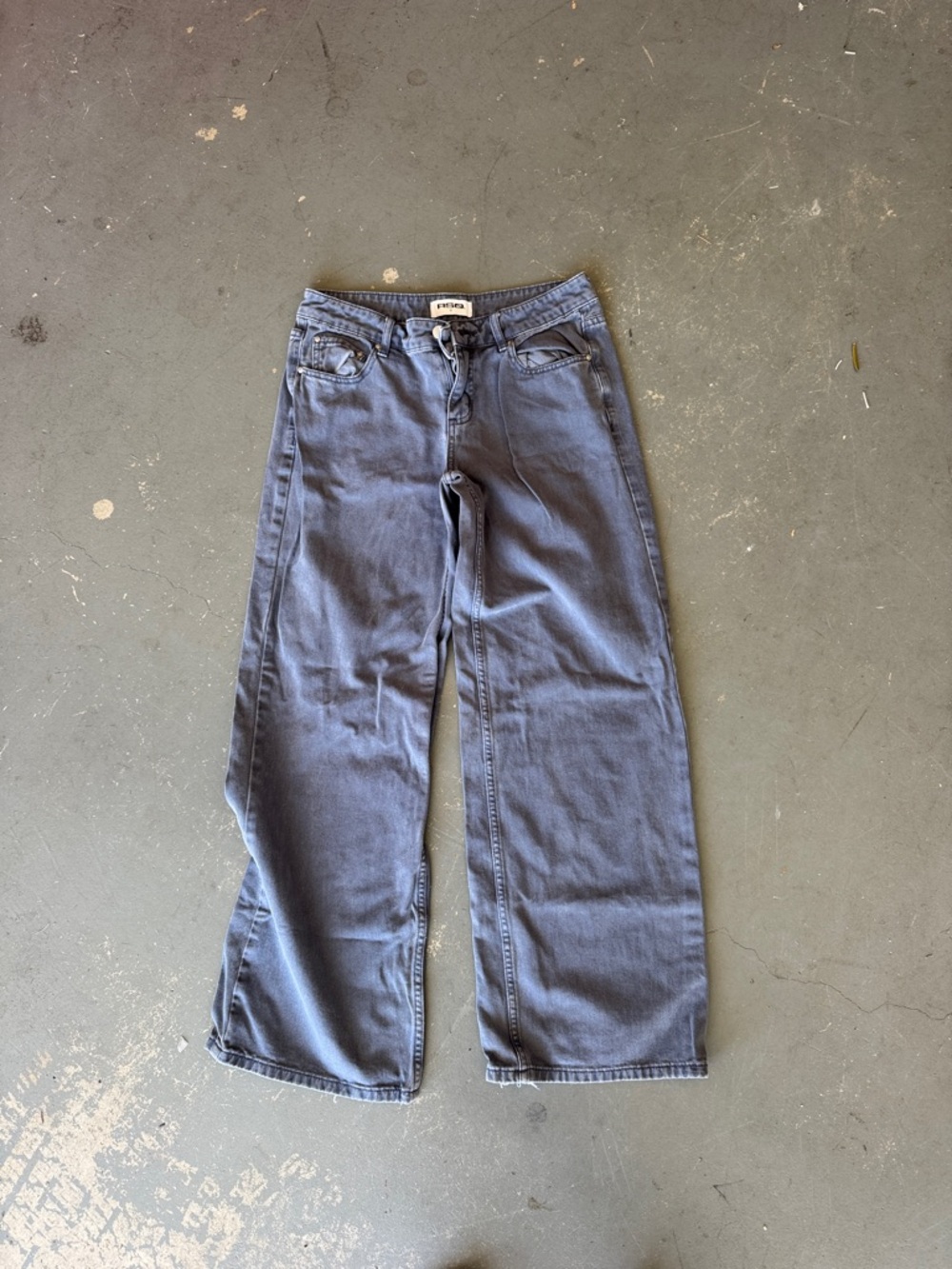 RSQ Wide Leg Denim Pants in Washed Blue
